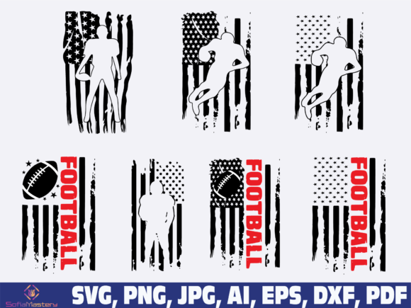 Football Flag Graphics for Crafts