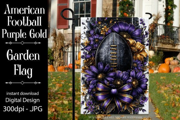 Football Garden Flag Purple and Gold F5 Graphics Review