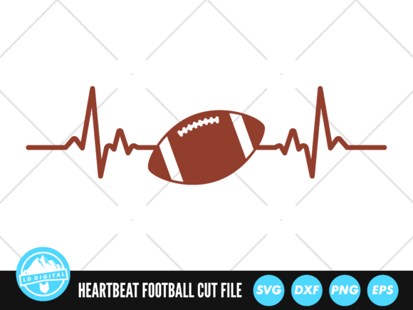 Football Heartbeat Line SVG: Graphics for Crafts