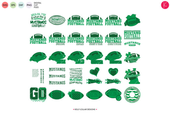 Mustangs Football Bundle: Graphics for Crafts
