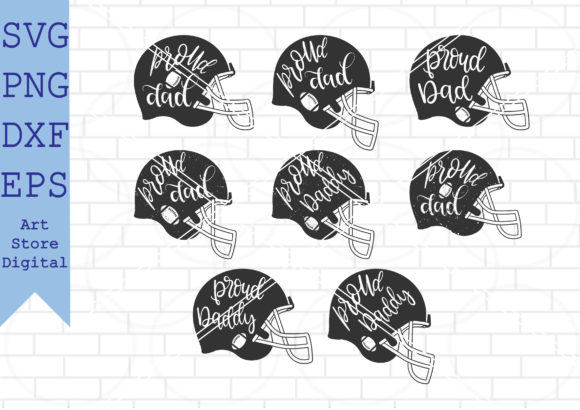 Proud Dad Football Helmet Graphics for Crafts