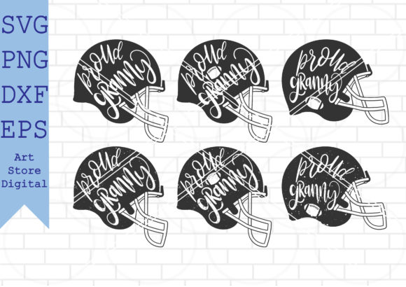 Proud Granny Football Helmet Svg Graphics for Crafts