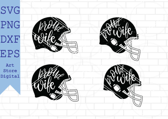 Proud Wife Football Helmet Graphics for Crafts