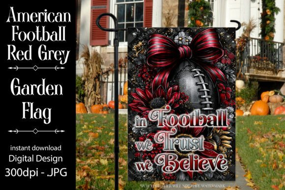 Scarlet and Gray Football Flag: Graphics & Crafts