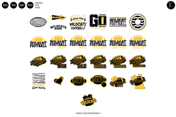 Wildcats Football Bundle: Graphics for Crafts